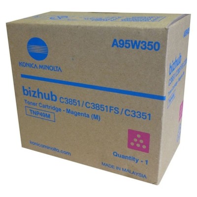 Cartus original Konica Minolta C3351 C3851 TNP49M A95W350 Magenta 12K foto