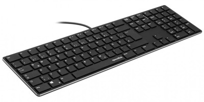 Tastatura cu fir silentioasa Speedlink RIVA Scissor Keyboard, cu USB, layout german, negru - RESIGILAT foto