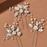 Cumpara ieftin Ace de Coc Bridal Silver Flower Hairpin, Set 3 Piese