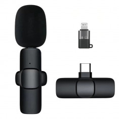 Microfon wireless K8 tip lavaliera, conector USB tip C/iPhone foto