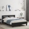 vidaXL Cadru de pat cu tăblie și LED, negru, 135x190 cm 3207568