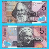 Australia (pick 56) 5 Dollars 2001 UNC serie: FF01940151; Comemorativă &ndash; Centenarul "Commonwealth of Australia"
