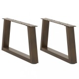 vidaXL Picioare pentru măsuță de cafea &icirc;n formă de V, 2 buc., oțel natural, 70x(30-31,3) cm