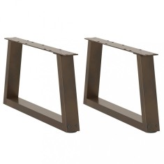 vidaXL Picioare pentru măsuță de cafea &icirc;n formă de V, 2 buc., oțel natural, 50x(30-31,3) cm