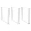 VidaXL Picioare de masă &icirc;n formă de V, 3 buc., alb, 90 x (72-73,3) cm, oțel