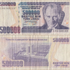 1998, 500.000 Turkish Lira (P-212a.2) - Turcia