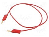 Cablu de măsurare Hirschmann T&amp;M MLN 100/2,5 Aurit 1m 32A 60V DC 30V AC roșu PVC