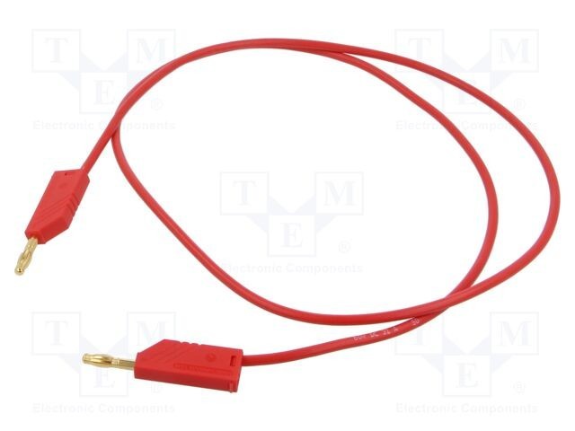 Cablu de măsurare Hirschmann T&amp;M MLN 100/2,5 Aurit 1m 32A 60V DC 30V AC roșu PVC
