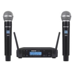 Set 2 Microfoane Wireless Profesionale Shure GLXD4 UHF cu Display LCD, 200