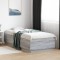 vidaXL Cadru de pat cu lumini LED gri sonoma 100x200 cm lemn prelucrat 3209630