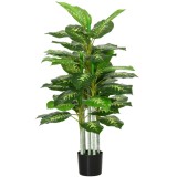 HOMCOM Plantă Artificială Decorativă cu Ghiveci, &Phi;17x95 cm, Verde | Aosom Romania