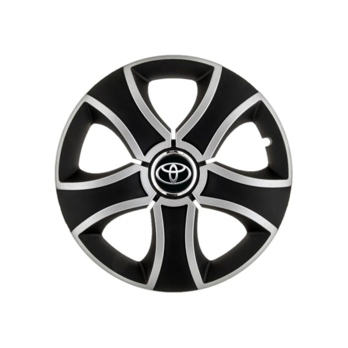 Set 4 Capace Roti 15 inchi (R15) Bis Gri-Negru, Compatibile Cu Toyota