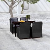Cumpara ieftin Set de servit masa pentru grădină, 5 piese, negru