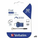 Memorie USB Verbatim GO SPEED DUAL Albastru 32 GB (10 Unități)