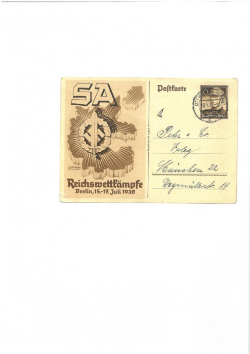 CP, Germania - Reichsweltkampfe 1939 - circulata, stare buna