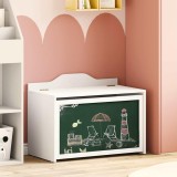 vidaXL Cutie pentru jucării Alb 73 x 33 x 55 cm Lemn compozit 42003028