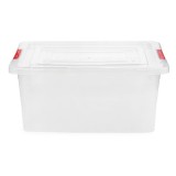 Cutie universala Alisan, plastic, dreptunghiulara, transparenta, manere diverse culori, 12 L, 44 x 27 x 15,5 cm