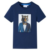 Tricou pentru copii cu m&acirc;neci scurte, albastru &icirc;nchis, 104