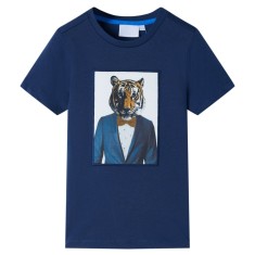Tricou pentru copii cu m&acirc;neci scurte, albastru &icirc;nchis, 104