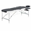 VidaXL Masă pliabilă de masaj, 3 zone, negru și alb, aluminiu 110236