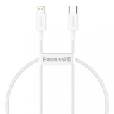 CABLU alimentare si date Baseus Superior, Fast Charging Data Cable pt. smartphone, USB Type-C la Lightning Iphone PD 20W, 0.25m, alb &quot;CATLYS-02&quot; (timb