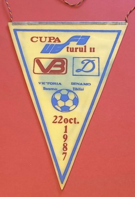 Fanion meci fotbal VICTORIA BUCURESTI - DINAMO TBILISI (Cupa UEFA 22.10.1987) foto