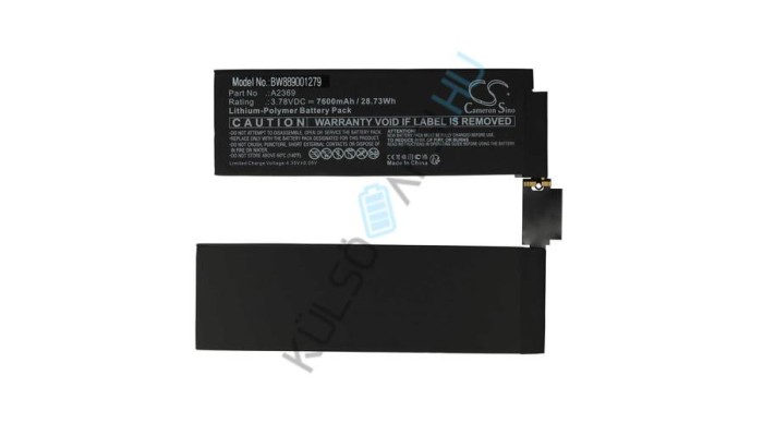 &Icirc;nlocuire baterie tabletă VHBW pentru Apple A2369 - 7600 mAh 3,78 V Li-polimer