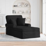 vidaXL Chaise Lounge cu fustă cu pernă Negru 91 x 157 x 91 cm țesătură 42022941