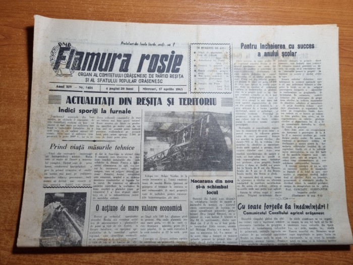 flamura rosie 17 aprilie 1963-art. resita,mark twain,anina