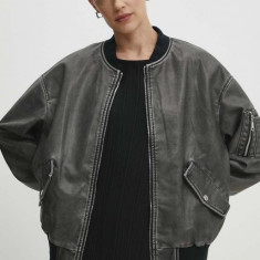 Answear Lab geaca bomber femei, culoarea gri, de tranzitie