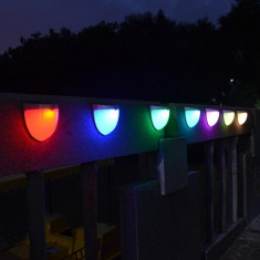 Aplica solara pentru exterior, LED RGB, IP55, Lixada foto