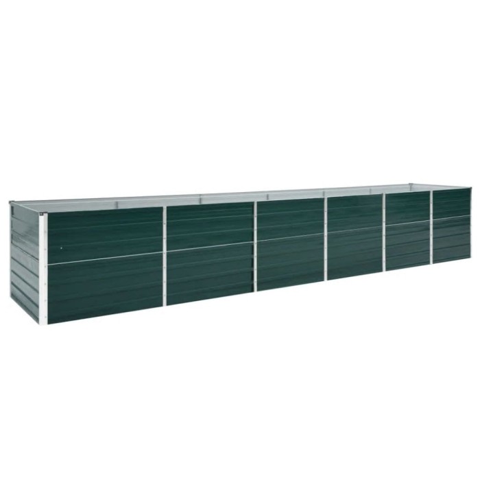 vidaXL Strat &icirc;nălțat de grădină, verde, 480x80x77 cm, oțel galvanizat 47069