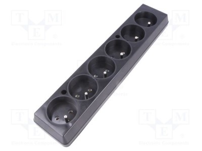 Conector alimentare AC mamă spliter 2P PE 250VAC 16A negru JONEX foto