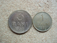 ROMANIA - LOT 3 BANI 1952 + 1 BAN 1954 . RPR . L 7.16 foto
