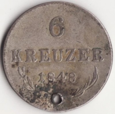 Moneda Austria - 6 Kreuzer 1848 - Argint foto