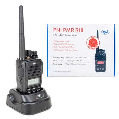 Resigilat : Statie radio portabila PNI PMR R18, 446MHz, 0.5W, 128 canale, 16 PMR s foto