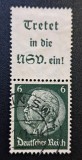 Germania (Deutsches Reich 1934) - 6Pf Verde cu C&acirc;mp Publicitar (Werbefeld: "Tretet in die NSV. ein!") (Ștampilat / Used) CLK1