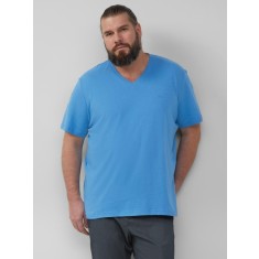 s.Oliver Big Sizes Tricou barbati big sizes cu decolteu in V, croiala Regular Fit, Albastru, 3XL