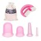 Set complet de masaj cu 4 ventuze si 1 rola din cauciu, sac depozitare inclus - Roz