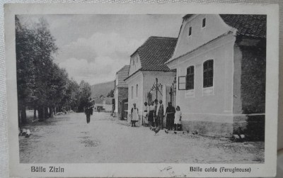 Carte postala, Baile Zizin, baile calde, 1923 foto