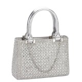 Geanta clutch argintie cu pietricele BK07 05