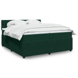 vidaXL Pat box spring cu saltea, verde &icirc;nchis, 200x200 cm, catifea 3290139