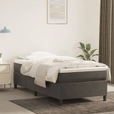 VidaXL Cadru de pat fără saltea, gri &icirc;nchis, 90x200 cm, catifea 3121097