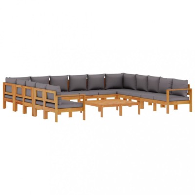 Set de canapele de gradina cu perne 10 piese lemn masiv acacia foto