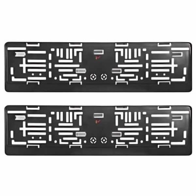 Set 2 Buc, Suport Numar Auto din Plastic Flexibil, Negru foto