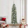 Copac Artificial Slăb de Crăciun Verde 210 cm PVC și Plastic