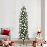 Copac Artificial Slăb de Crăciun Verde 210 cm PVC și Plastic