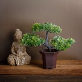 Planta artificiala bonsai decorativ 25 cm, in ghiveci, design realist, decor casa birou