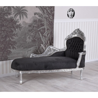 Sofa din lemn masiv argintiu cu tapiterie neagra CAT590E02 foto