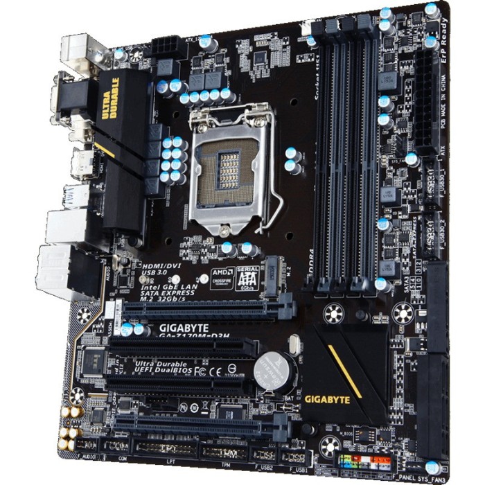 Kit Placa de baza PC GIGABYTE GA-H170M-D3H LGA1151 cu procesor i5-6400 si 16GB RAM DDR4 (4 x 4)